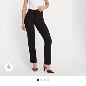 Black Good American Straight Jeans